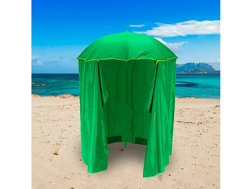 Sombrilla Playa y jardín GiraFacile 200 cm Protección uv Cortina Zeus - Verde oscuro