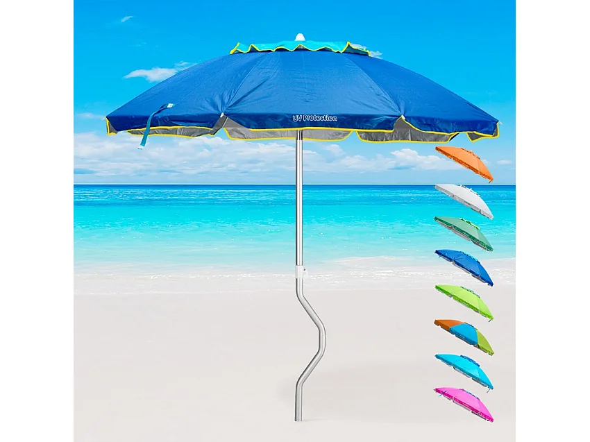 Sombrilla GiraFacile Afrodite de 200 cm protección UV y Estructura de Aluminio - Azul Marino
