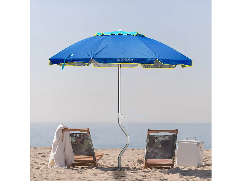 Sombrilla GiraFacile Afrodite de 200 cm protección UV y Estructura de Aluminio - Azul Marino