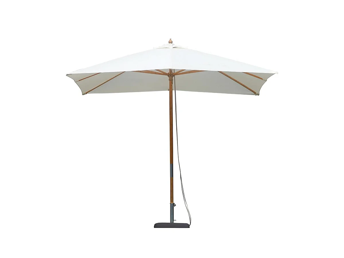 Parasol de jardin 3x3m avec mât central en bambou résistant au vent Khumat