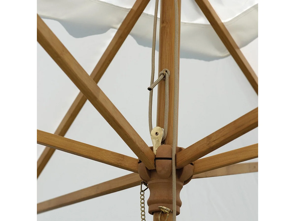 Parasol de jardin 3x3m avec mât central en bambou résistant au vent Khumat