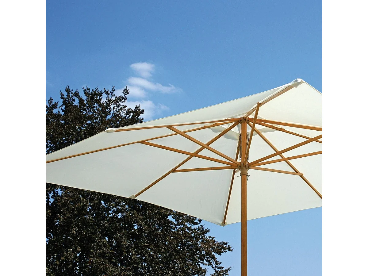 Parasol de jardin 3x3m avec mât central en bambou résistant au vent Khumat