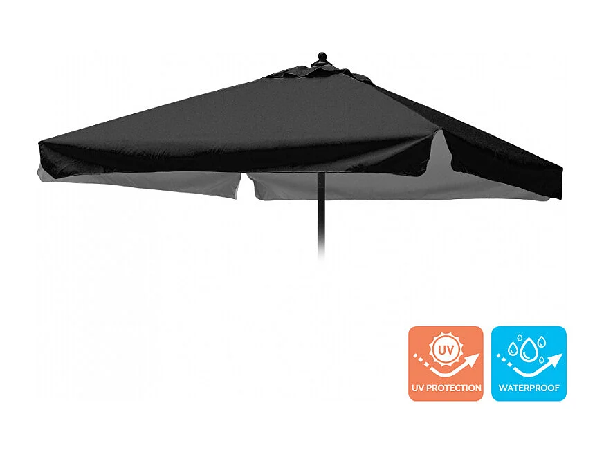 Tela Parasol Jardín 2 x 2 Cuadrado Plutone Noir con volantes