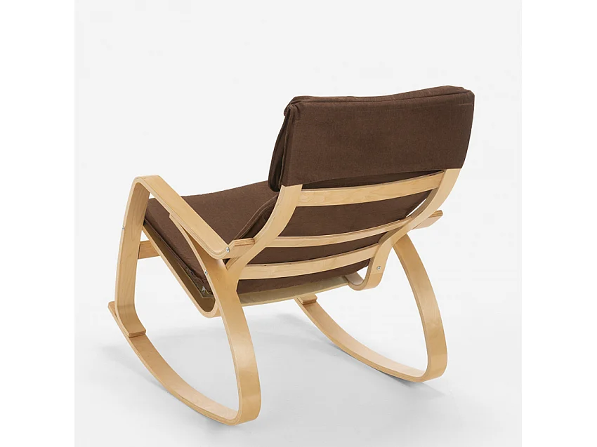 Sillón mecedora de madera con diseño escandinavo Aalborg - Marrón