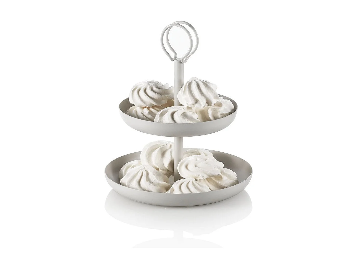 Alzata de metal de mesa con 2 niveles Nik - Blanco