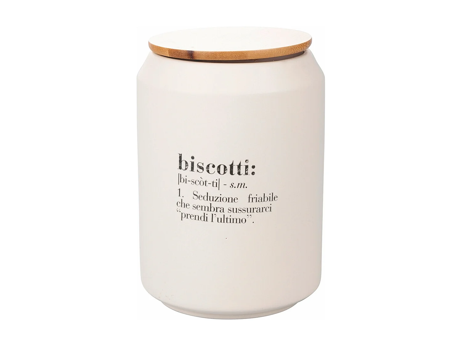 Biscottiera in ceramica con coperchio bambù 12,5x18 Victionary