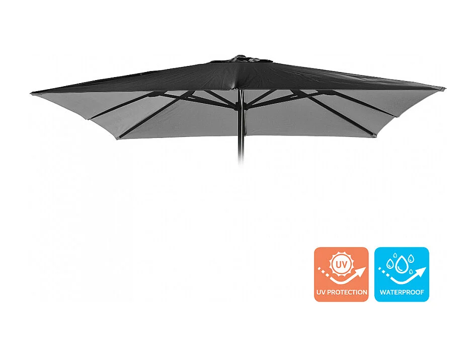 Tela Parasol Jardín 3 x 3 Cuadrado Marte Noir sin volantes