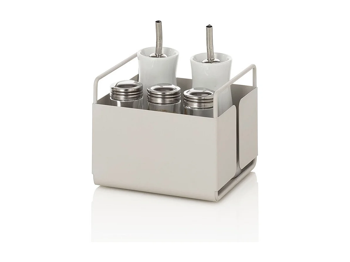 Porta oggetti per tavola cucina bagno in metallo bianco Kyo