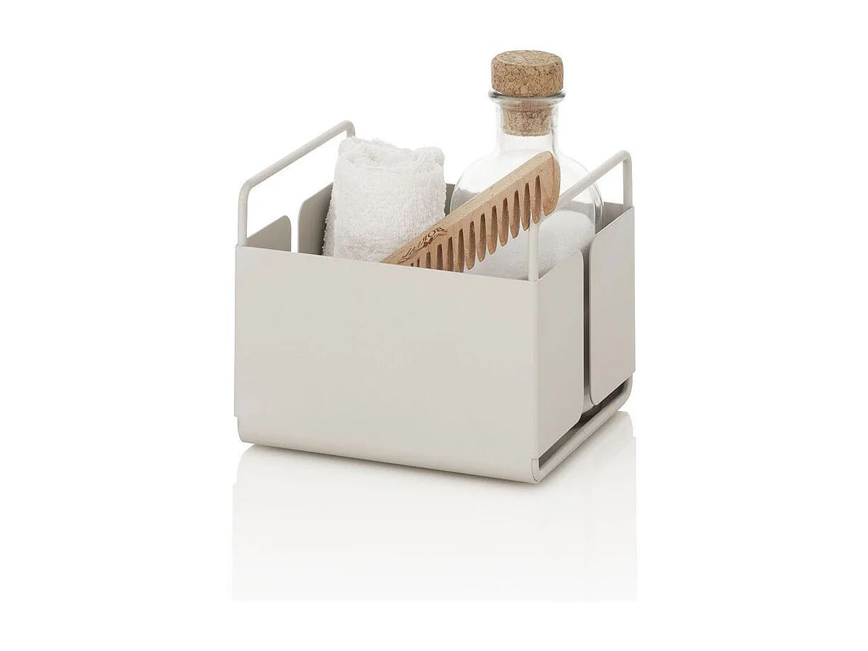 Porta oggetti per tavola cucina bagno in metallo bianco Kyo