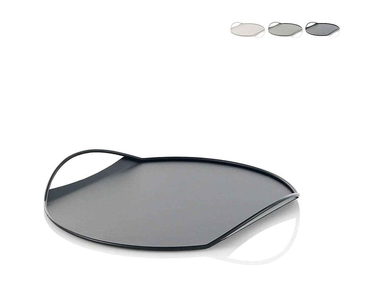 Vassoio in metallo portavivande dal design moderno Tab - Nero