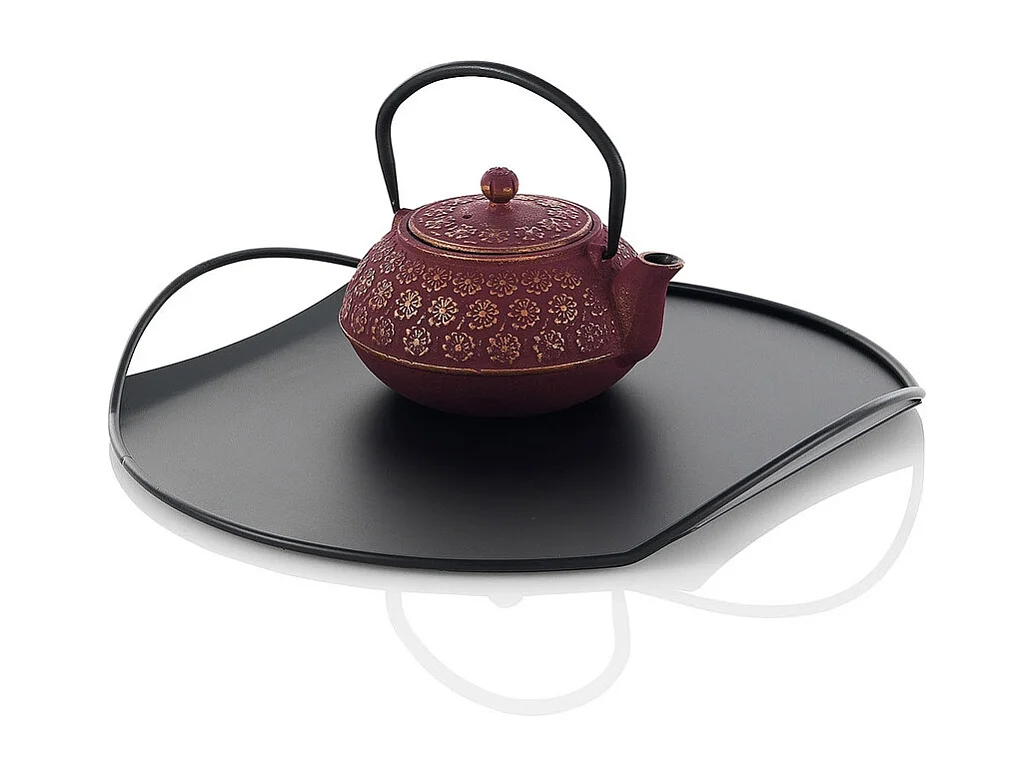 Bandeja de metal para servir con diseño moderno Tab - Negro