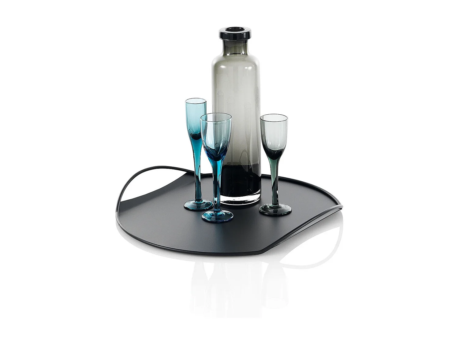 Bandeja de metal para servir con diseño moderno Tab - Negro