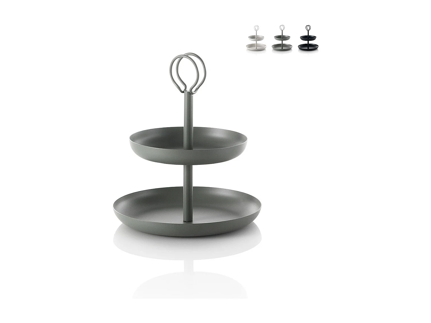 Alzatina in metallo da tavolo a 2 ripiani Nik - Verde