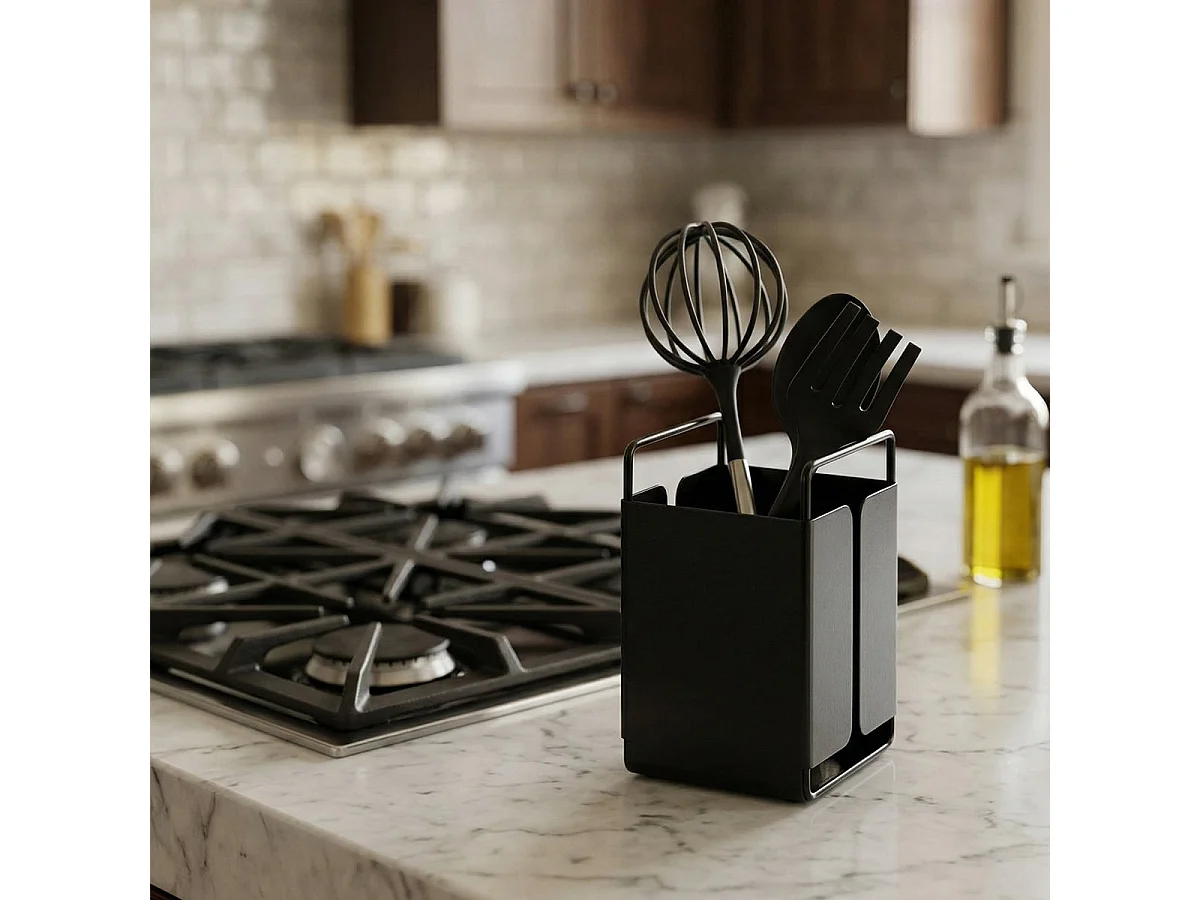 Kadax Küchenutensilienhalter aus Metall - Schwarz