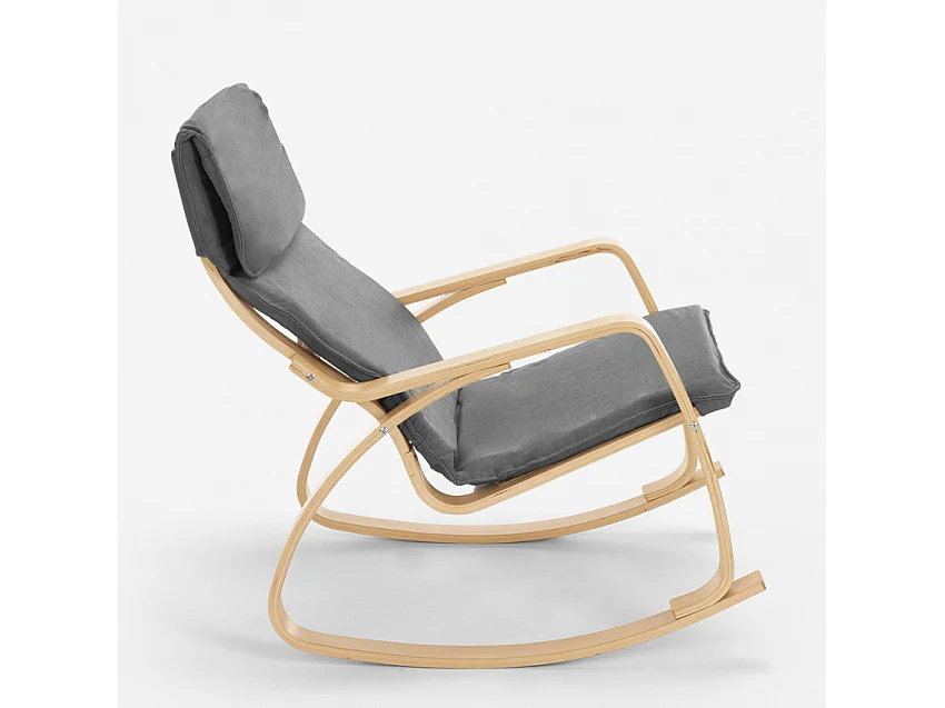 Fauteuil à bascule au design scandinave ergonomique Aalborg - Gris