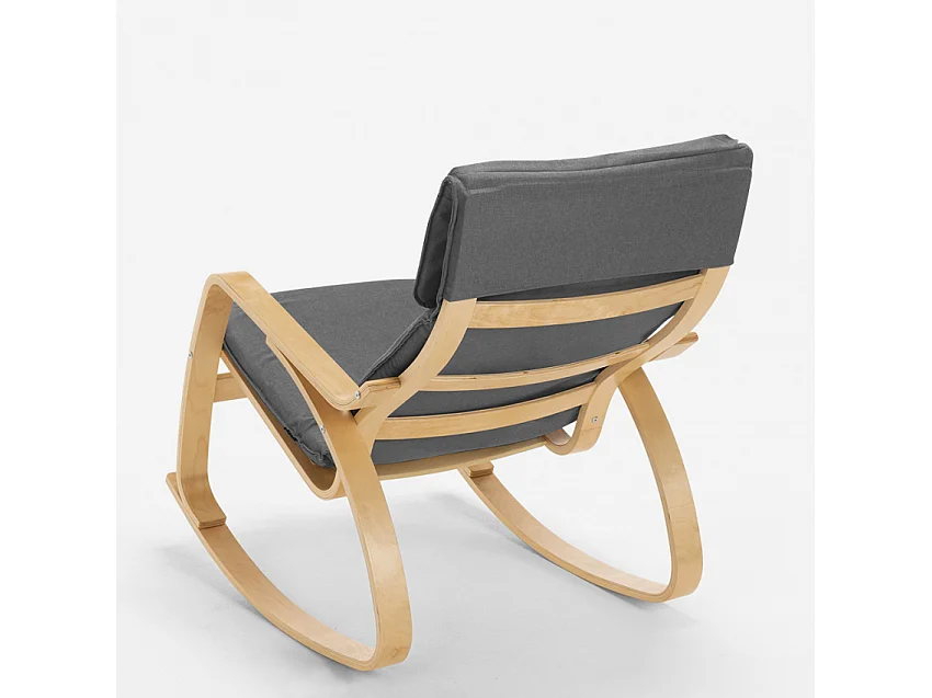 Fauteuil à bascule au design scandinave ergonomique Aalborg - Gris