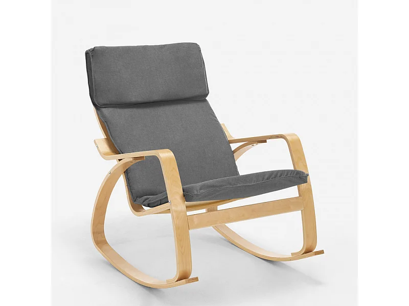 Sessel Schaukelstuhl Im Ergonomischen Skandinavischen Design Aalborg - Grau