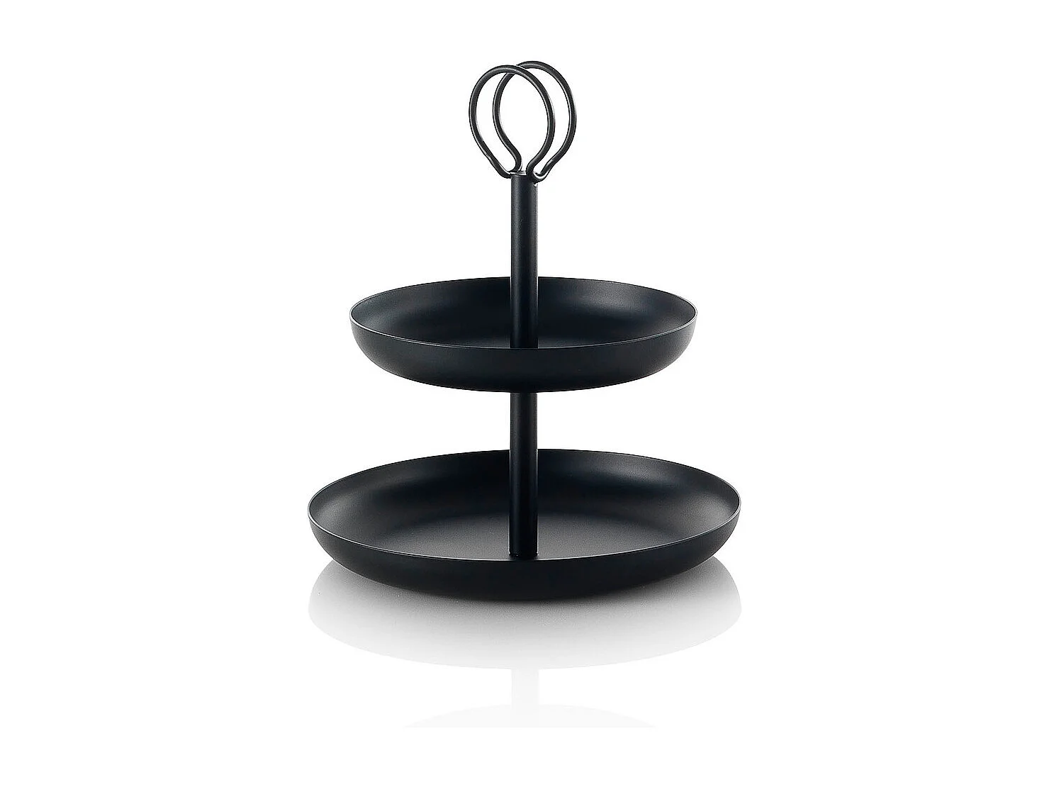 Alzatina in metallo da tavolo a 2 ripiani Nik - Nero