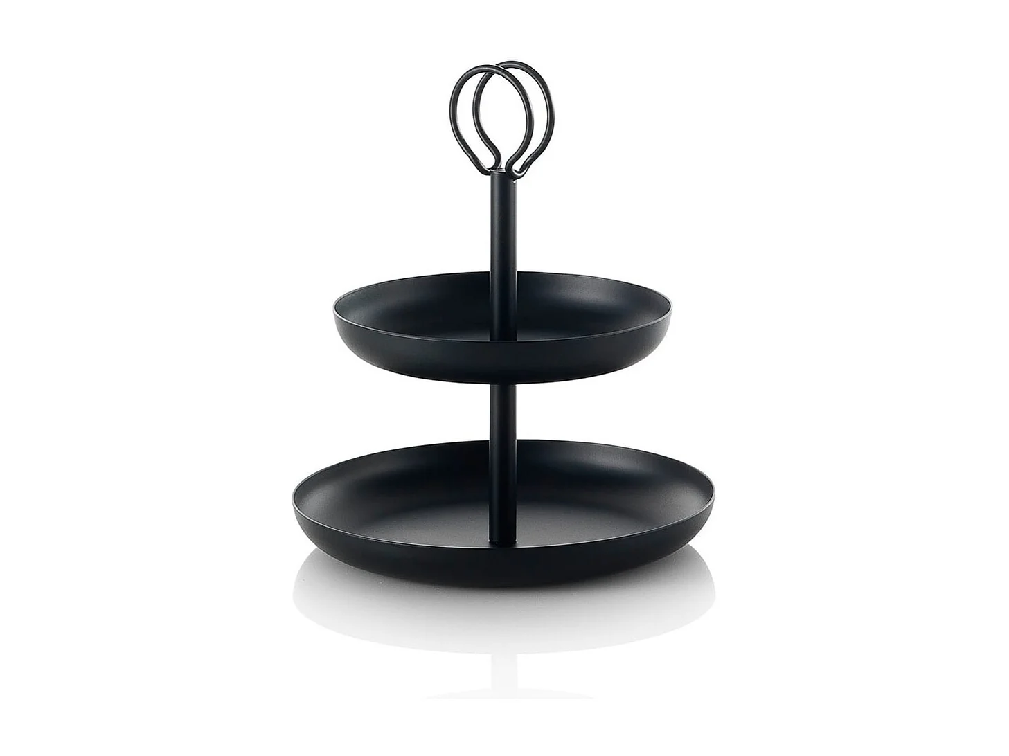 Alzata de metal de mesa con 2 niveles Nik - Negro