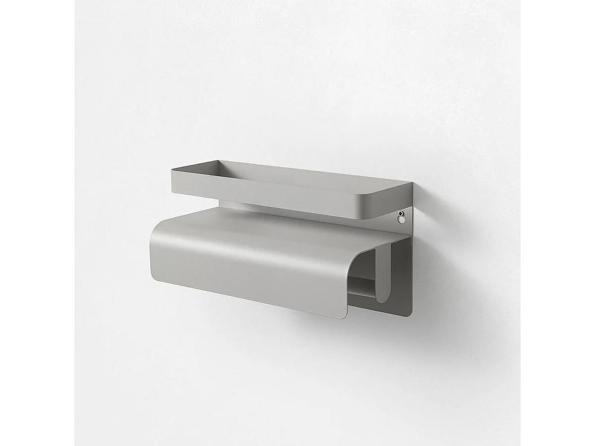 Estante de cocina con portarrollos de metal moderno Gef - Gris