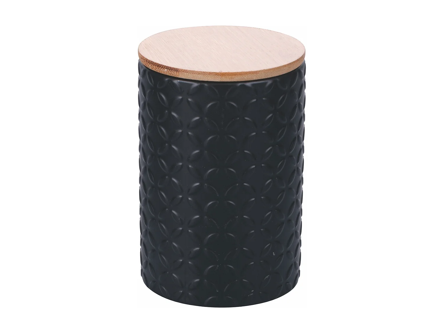 Set 3 barattoli da cucina in ceramica coperchio Shade of Shape Geometrie - Nero