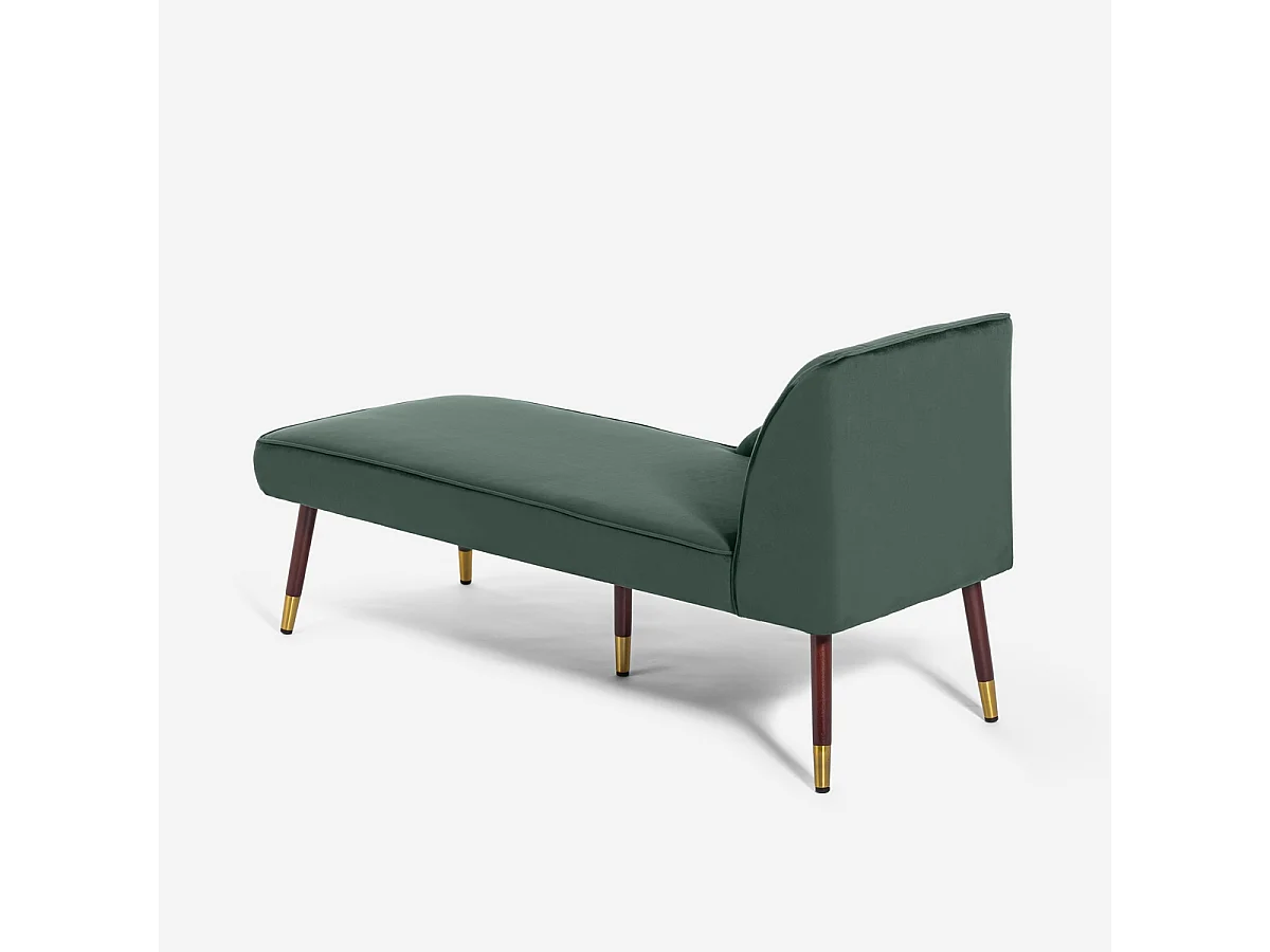 Dormeuse vintage chaise longue sinistra classica in velluto Agos - Verde