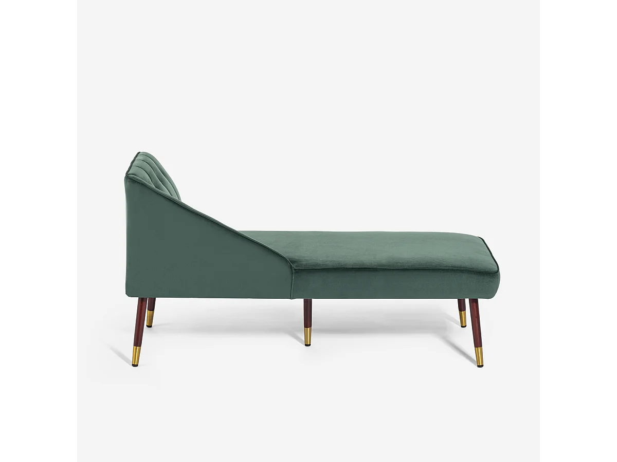Dormeuse vintage chaise longue sinistra classica in velluto Agos - Verde