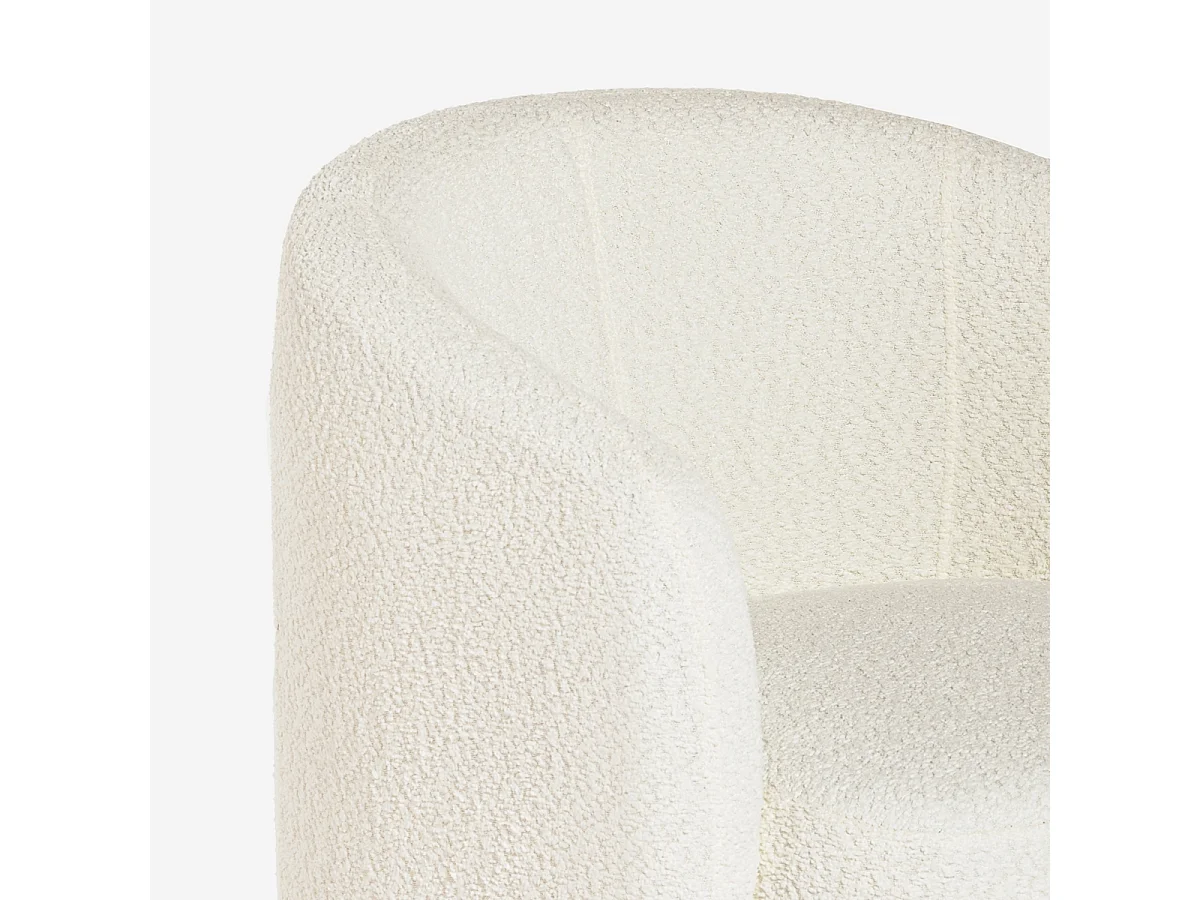 Poltrona in tessuto bouclé per soggiorno salotto moderna girevole Orav - Beige