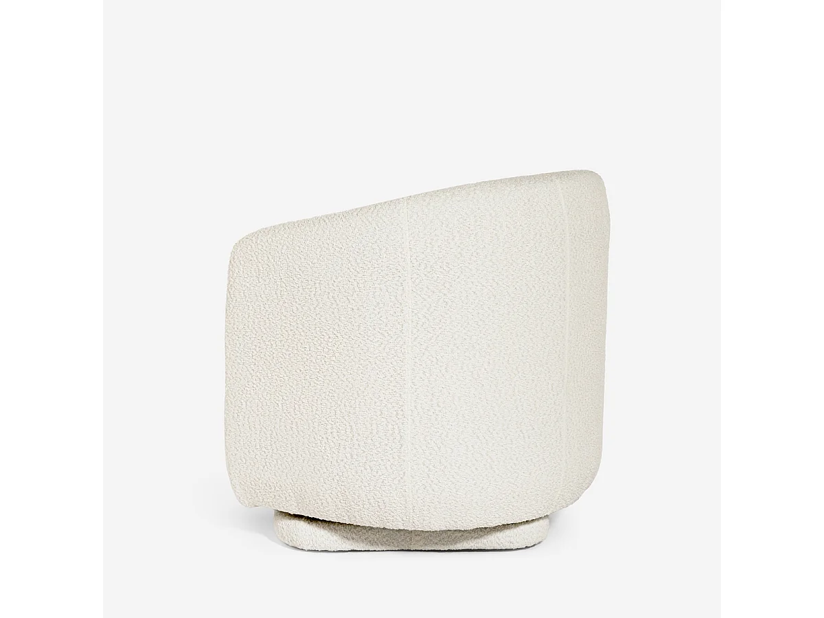 Poltrona in tessuto bouclé per soggiorno salotto moderna girevole Orav - Beige