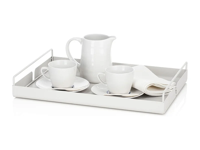 Vassoio da portata per tavola cucina in metallo bianco Jax