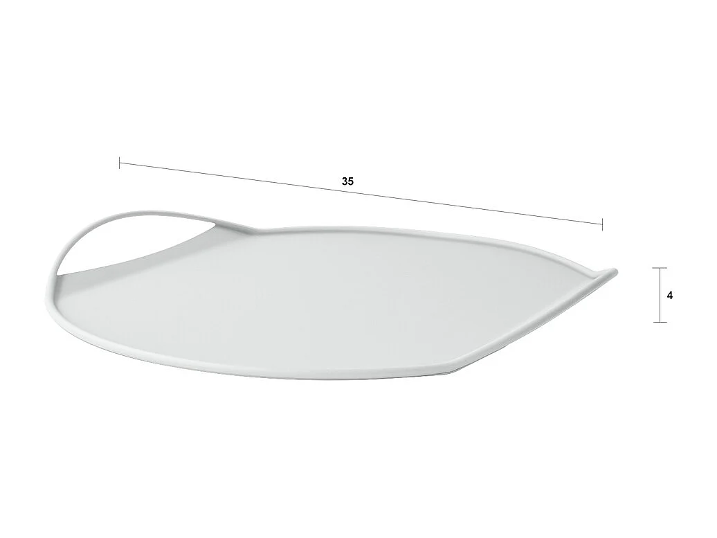 Vassoio in metallo portavivande dal design moderno Tab - Bianco