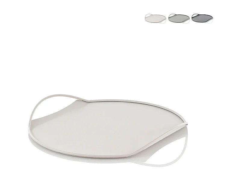 Vassoio in metallo portavivande dal design moderno Tab - Bianco