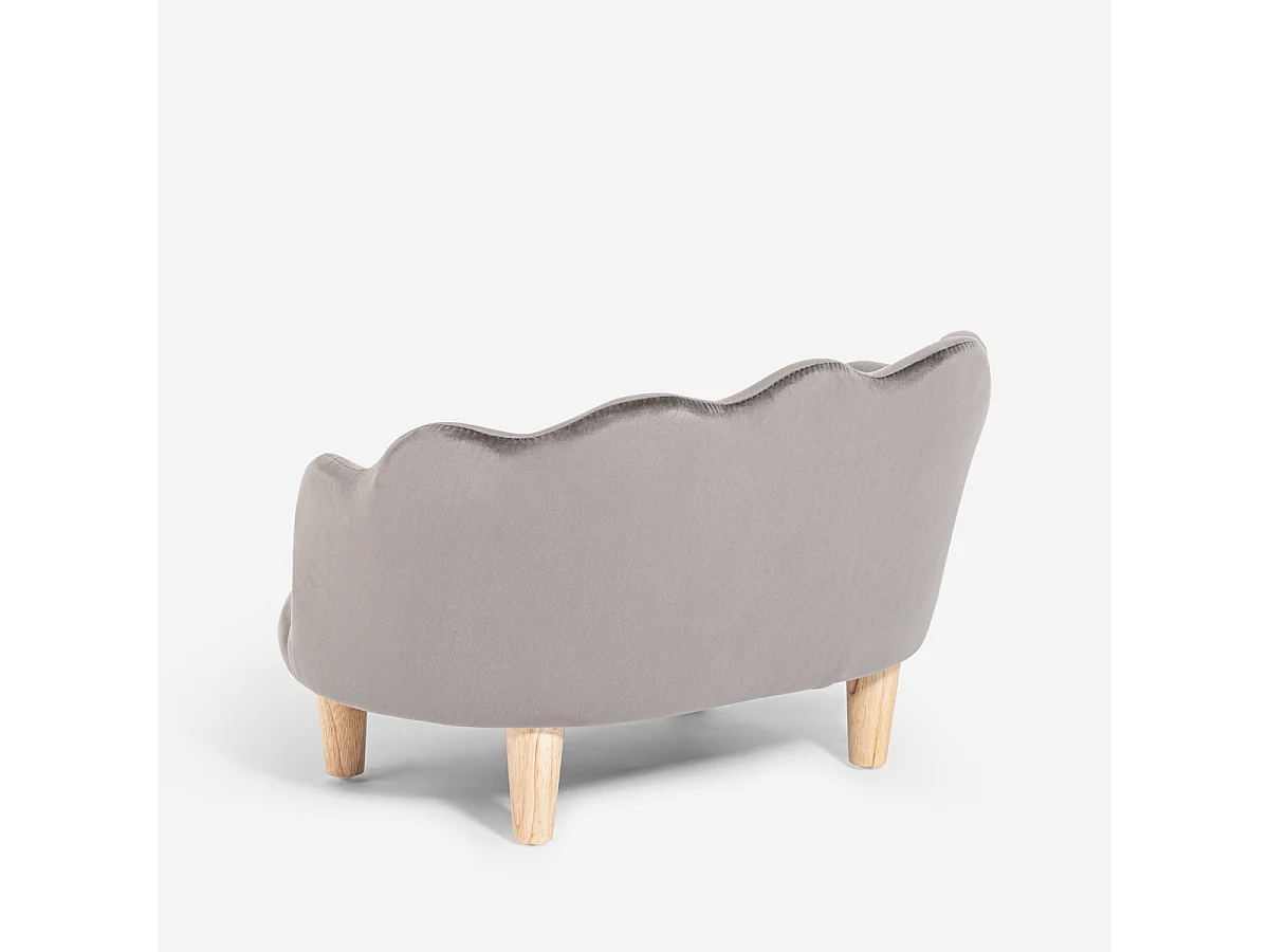 Sessel muschelförmig für Hunde und Katzen aus Samt Pally - Grau