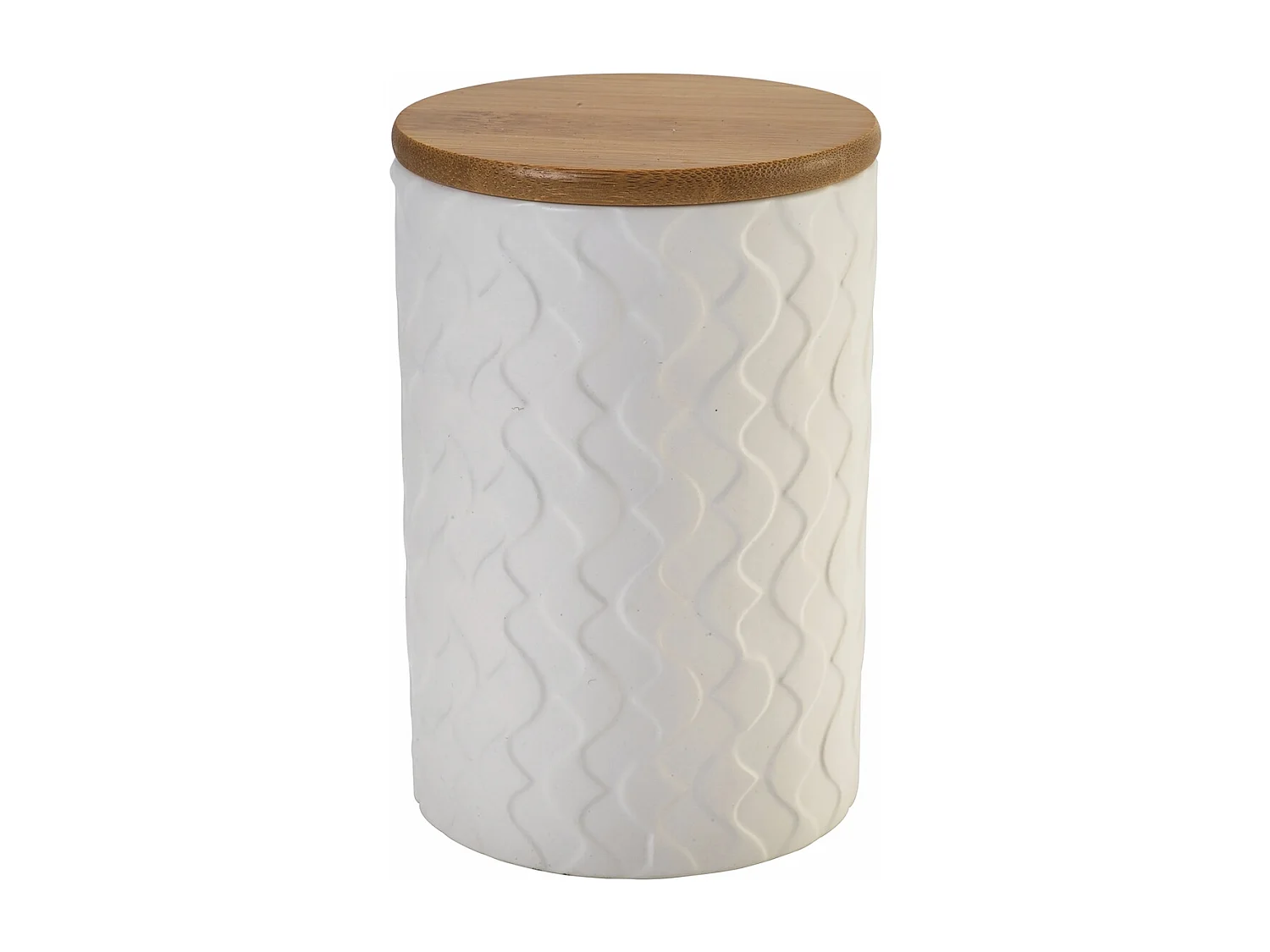 Set de 3 tarros de cocina de cerámica con tapa Shade of Shape Geometrie - Blanco