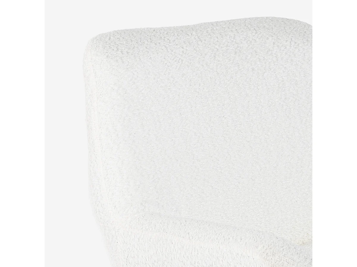 Sillón giratorio elegante de tela bouclé para sala salón y despacho Lehm - Blanco