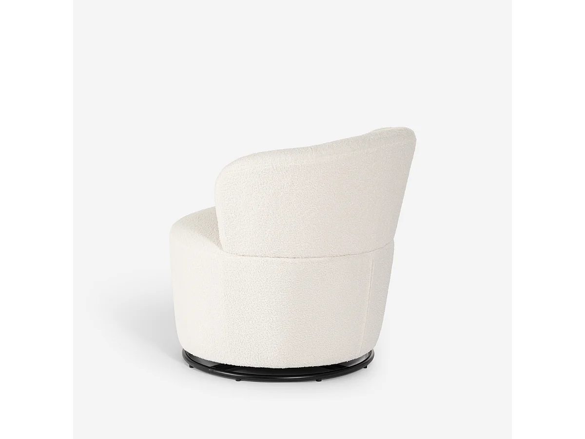 Sessel modern drehbar Wohnzimmer aus Bouclé-Stoff Yammy - Weiß
