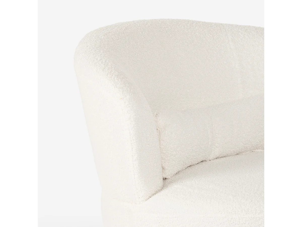 Sessel modern drehbar Wohnzimmer aus Bouclé-Stoff Yammy - Weiß