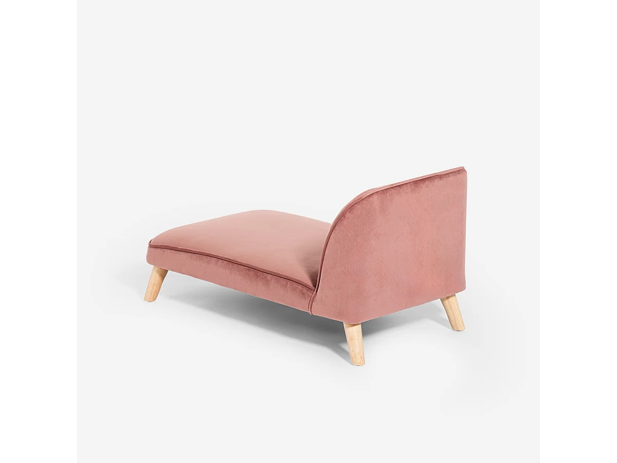 Chaise longue canapé pour chiens et chats en velours Serin - Rose