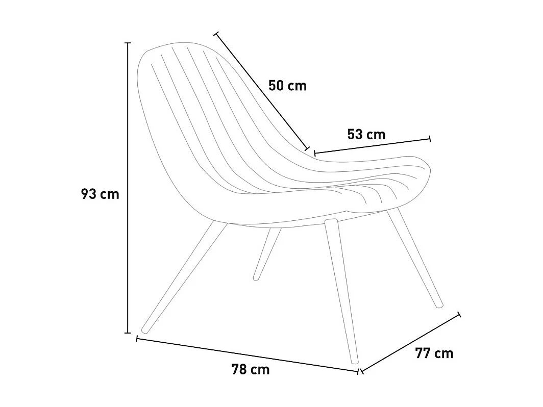 Moderner Design-Wohnzimmersessel gerippter Sitz Samtstoff Rajin - Weiß