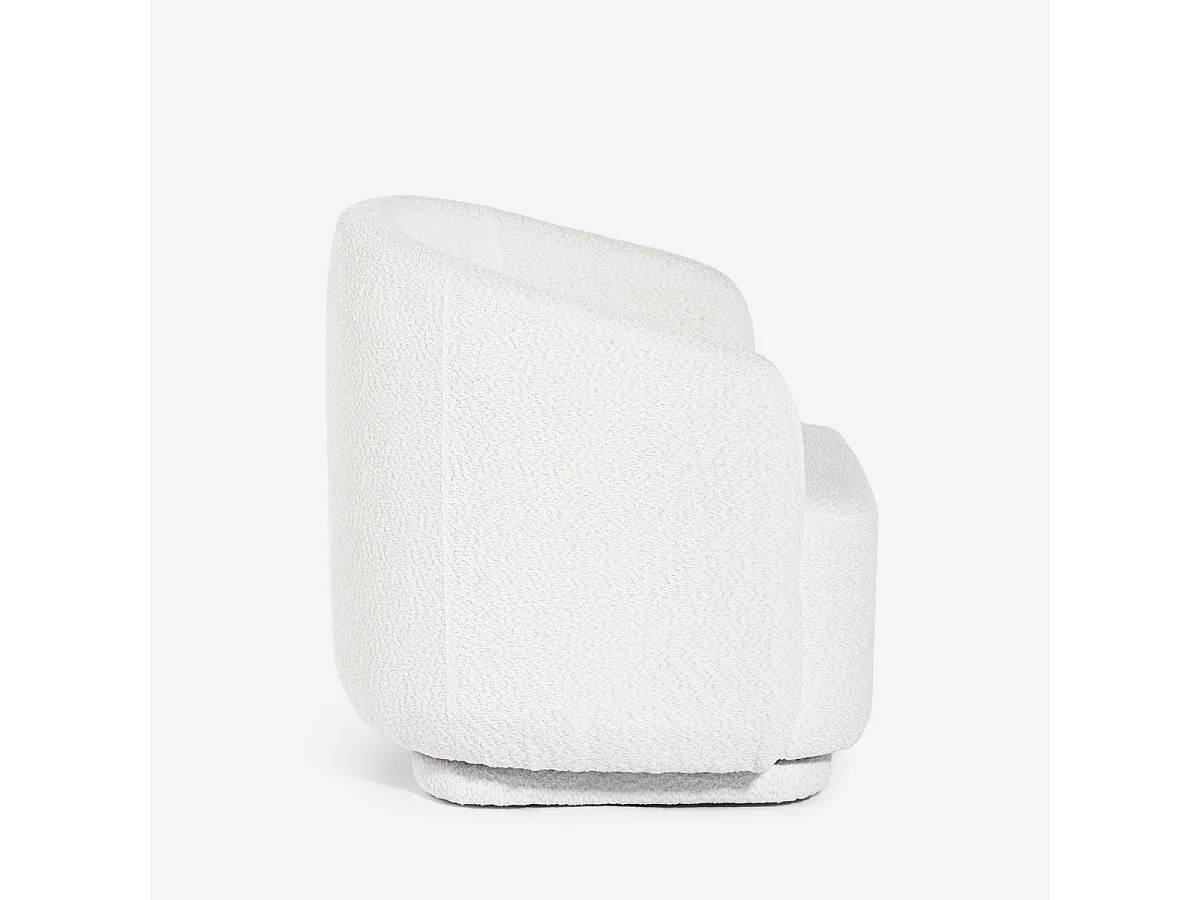 Sessel modern Stoff Bouclè Wohnzimmer drehbar Orav - Weiß
