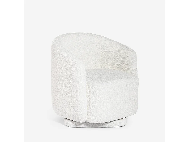Sessel modern Stoff Bouclè Wohnzimmer drehbar Orav - Weiß