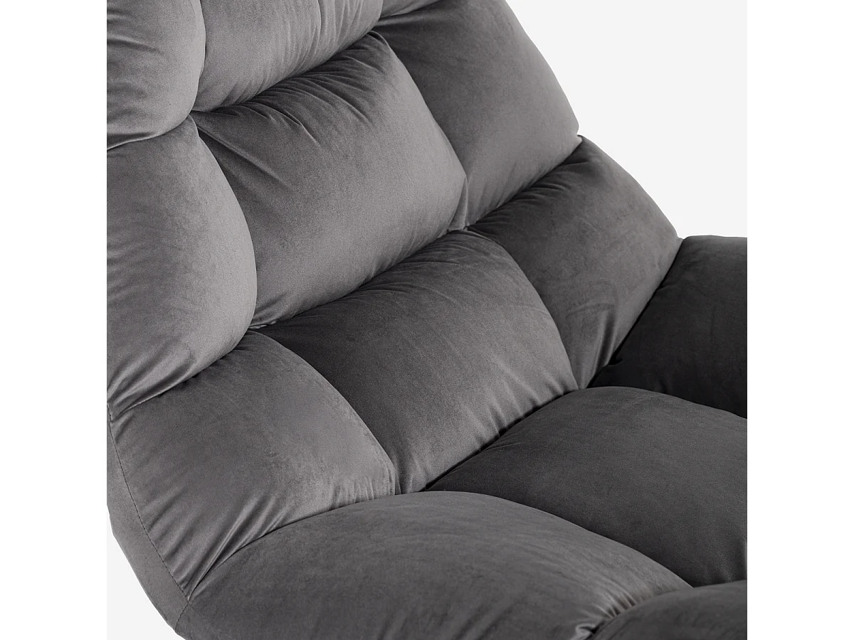 Sillón de salón moderno de terciopelo de diseño Karu - Gris