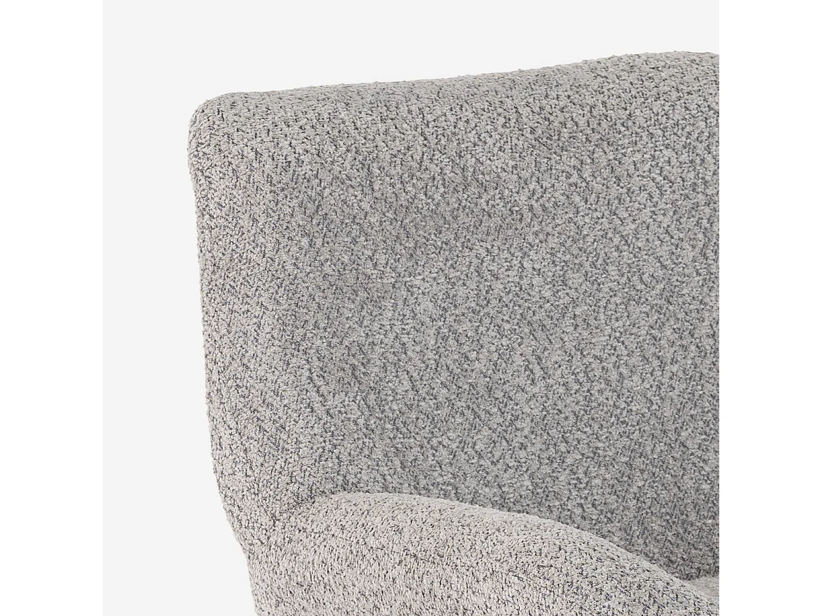 Sessel drehbar elegant aus Bouclé-Stoff fürs Wohnzimmer Büro Lehm - Grau