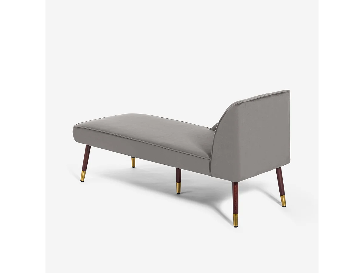 Liegesessel Vintage Chaiselongue links klassisch aus Samt Agos - Grau