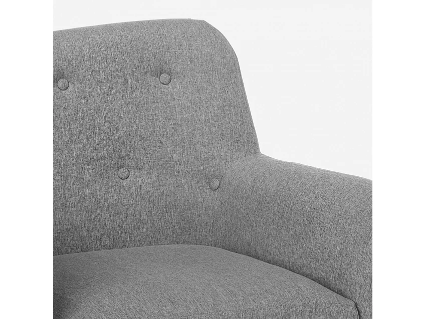 Poltrona salotto design moderno stile nordico in legno e tessuto Modesto - Grigio Scuro