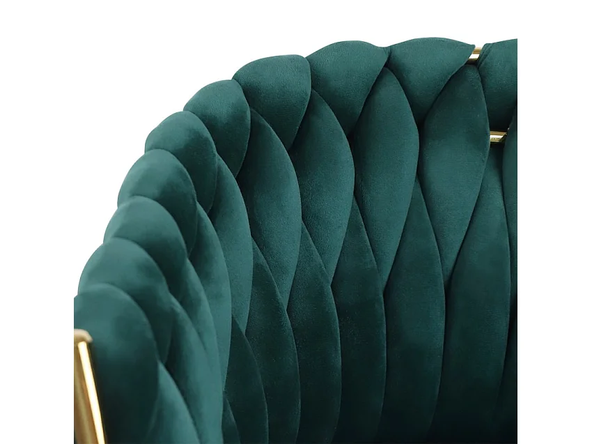 Fauteuil design en velours chaise accoudoirs pieds dorés Versailles - Vert foncé