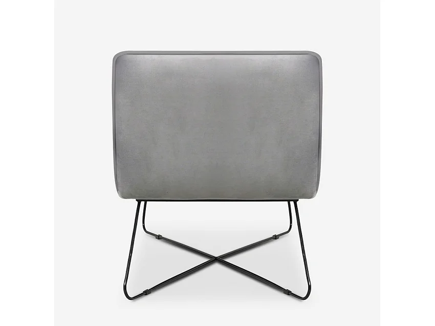 Samt minimalistisch modernes Design Liegesessel Dumas - Grau