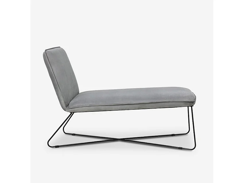 Samt minimalistisch modernes Design Liegesessel Dumas - Grau