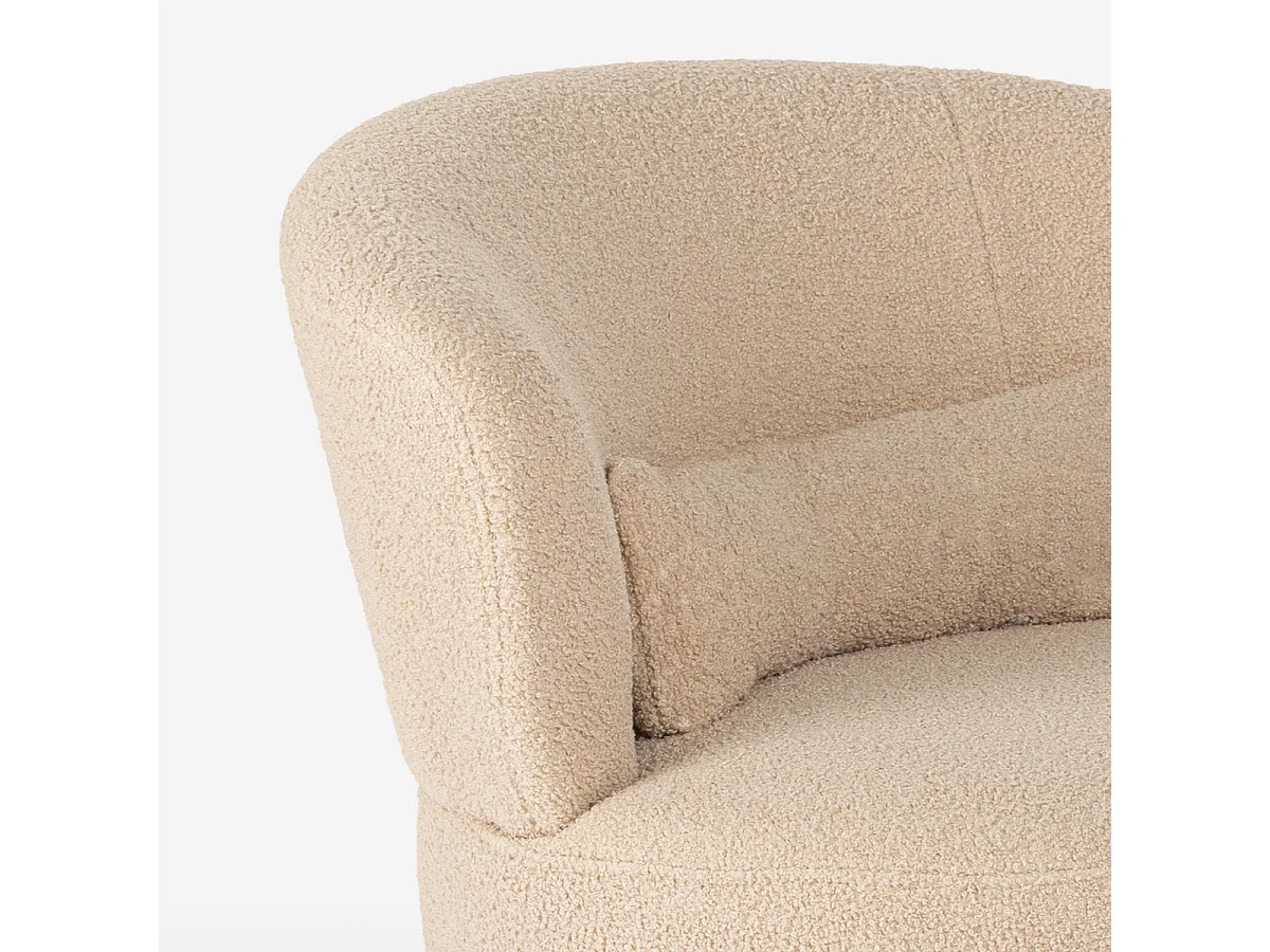 Sessel modern drehbar Wohnzimmer aus Bouclé-Stoff Yammy - Beige