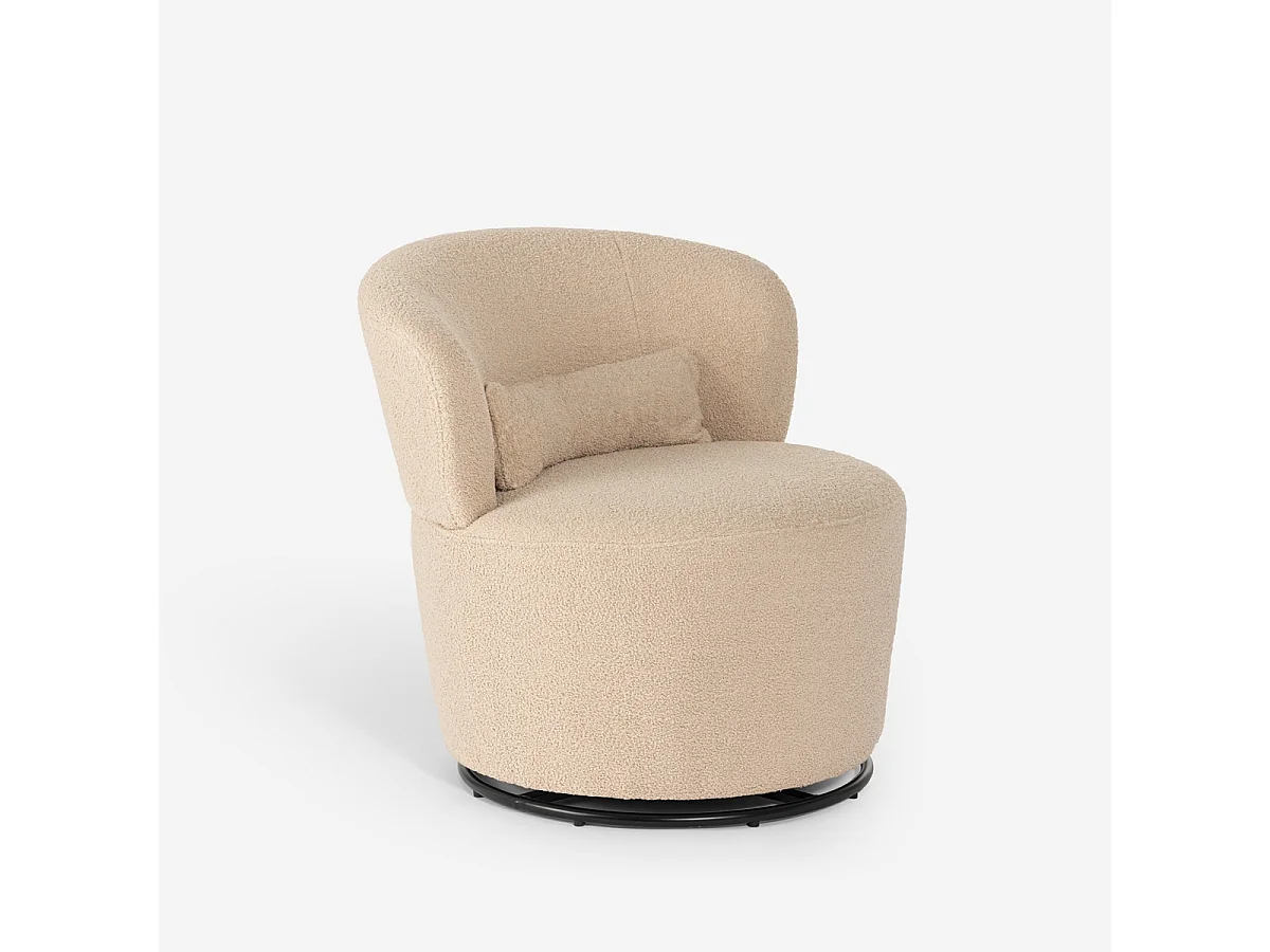 Sessel modern drehbar Wohnzimmer aus Bouclé-Stoff Yammy - Beige